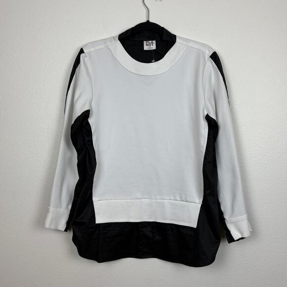 PLANET by Lauren G Layered Cinch Sleeve Sweater Blouse Size 1 US 4-8 - Picture 1 of 7